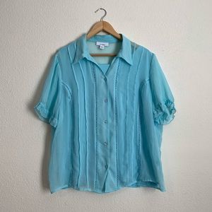 Dress Barn Two Piece Light Blue Blouse Size 18/20